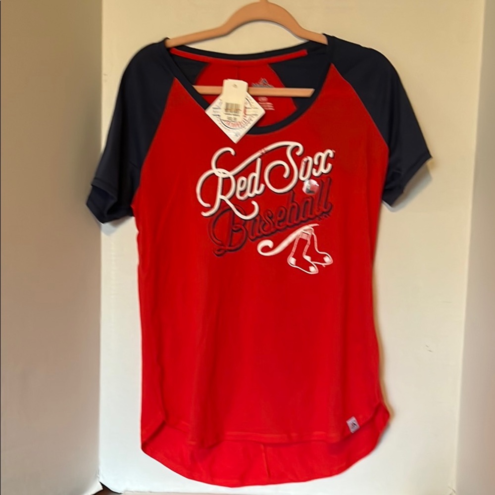Majestic Red and Navy Red Sox Baseball Tee